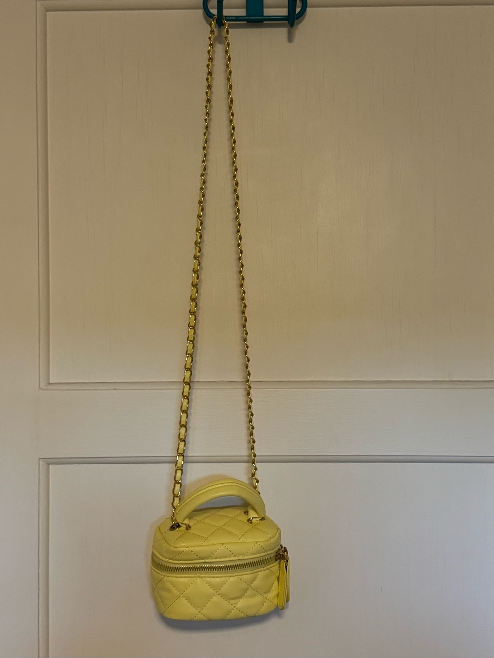 Quilted Yellow Crossbody Mini Shoulder Bag